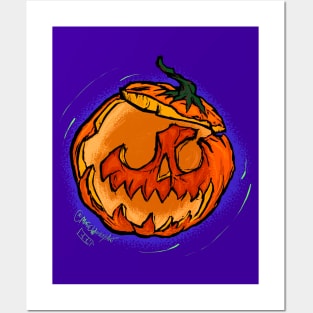 Cracked Skull Jack O’ Lantern Posters and Art